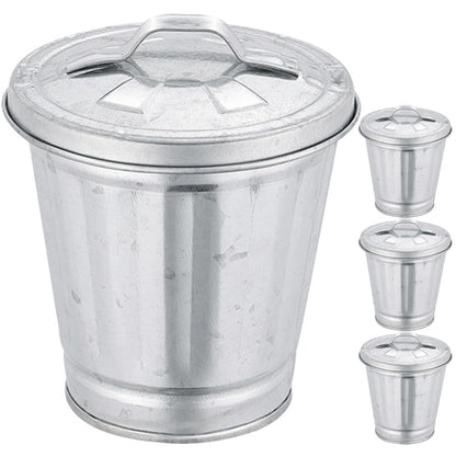 Alipis Mini Trash can for Desktop 3.74 Inch Compact Table Storage Jar Multi-Functional Waste Basket Pen Holder Flower Pot Space-Saving Organizer for Office Dorm Kitchen