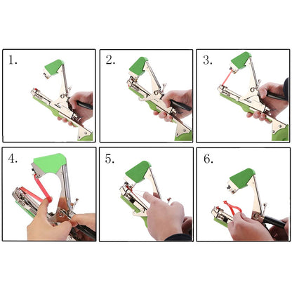 Swetero Plant Tying Machine Tool,Plant Tape Gun with 10000pcs Staples 20 Rolls Tape and Replacement Blade for Grapes,Raspberries,Tomatoes and Vining Vegetables Tying Tool(Green)