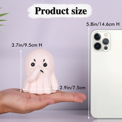 orenm Holding Nose Ghost Figurines - Cute Halloween Decor Indoor Resin Ghost Figurines,Funny Bathroom or Shelf Knick Knacks Statue,Home Bedroom Office Desk Decor Art,Gifts for Ghost Lovers