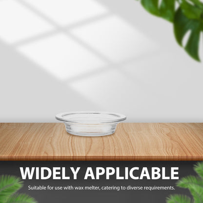 TOPPERFUN 2Pcs Replacement Wax Warmer Dish, 4.5in Glass Transparent Aromatherapy Essential Oil Diffuser Dishes for Home, Office, or Meditation