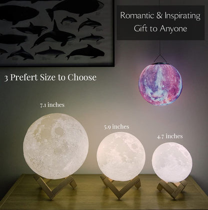 mono living 5.9 Inch Moon Lamp for Adults - 16 Color LED Light Up Moon Ball, Large Realistic 3D Night Light with Remote & Timer - Unique Thanksgiving & Gifts