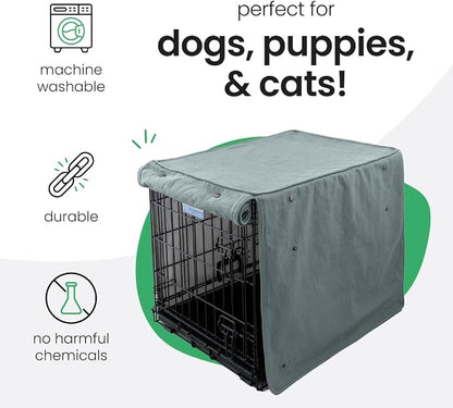 Molly Mutt Quiet Light Dog Crate Cover, GOTS-Certified 100% Organic Cotton Canvas Cover for Dog or Puppy Kennel and Cage, Washable, Free of Harmful Chemicals, Huge, Fits 36"x23"x25" Crate
