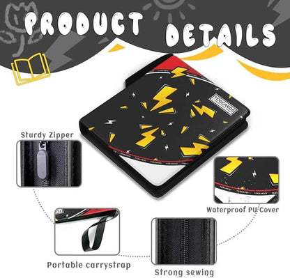 Trading Card Binder 4 Pocket,Card Binder 400 Pockets,Card Book Holder Cards with 50 Removable Sleeves,3-Ring Zip Design MTG/TCG/Sport Collectible Trading Card Albums Gifts for Boys and Girls (Black)