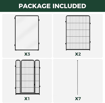 FXW AuraSpace Pro Acrylic & Wire Mesh Indoor Dog Playpen, 40" Height 6 Panels Metal Dog Pen for Medium and Large Dogs, Black│Patented