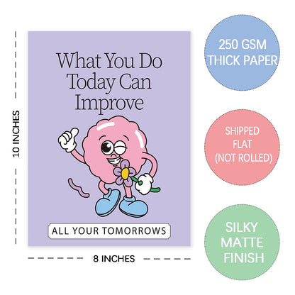 KDMAZH Retro Inspirational Poster,Colorful Growth Mindset, Motivation Growth Mindset Posters for Classroom, Educational for Teachers Bulletin Board，Set of 6pcs, 8×10Inch，Unframed