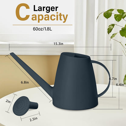 TTAOE GN Watering Can - for Indoor and Outdoor House Plant Garden - with Long Spout - 1/2 Gallon - Grey