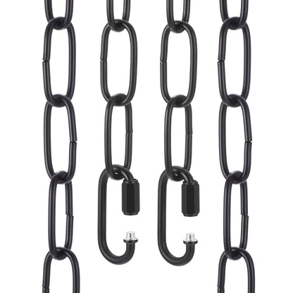 uxcell 6ft Lighting Hanging Chain, 3mm/0.12" Looping Metal Pendant Chandelier Chain Extension with 2 Quick Link Lock for Hanging Plant Pendant Chandelier Light Fixture, Black
