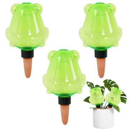 GEWOSI 3 Pack Self Watering Globes for Plant Water Bulbs 13oz Watering Planter Insert Indoor Water Spikes Stakes for Automatic Drip Irrigation Plant Watering Devices