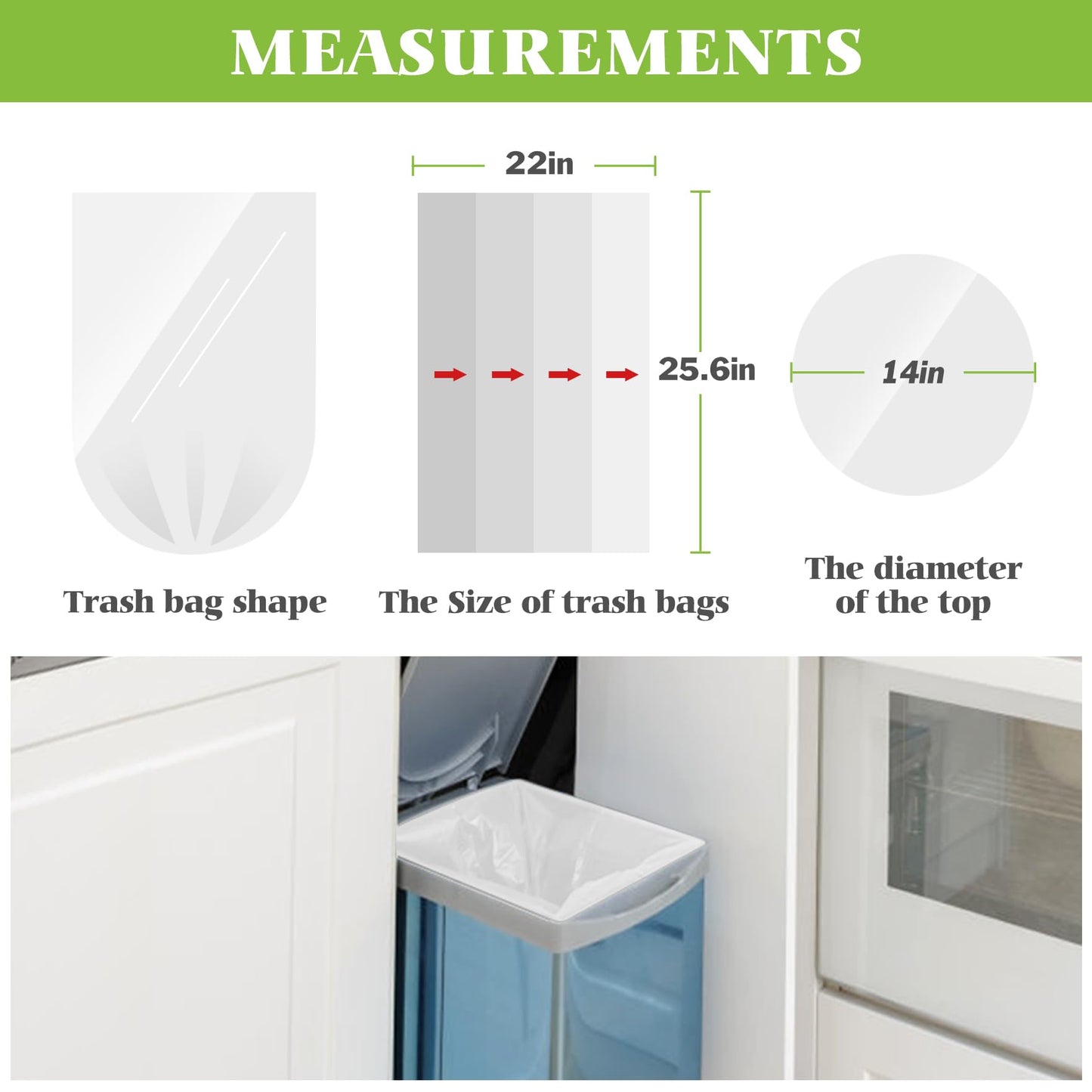 8 Gallon 300 Counts Unscented Medium Trash Bags,Fit 7,8,9,10 Gal Garbage Bags by Teivio, 30 Liter Thick Bathroom Can Bin Liners,Plastic Bags for Home Office Kitchen, Clear