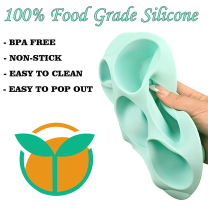 Sakolla 2 Pack Silicone Egg Bite Molds for Air Fryer, Nonstick 7 Cups Air Fryer Muffin Pan for Baking Egg Bite, Mini Muffins, Tart, Mini Cupcake and Quiche (Pink + Green)