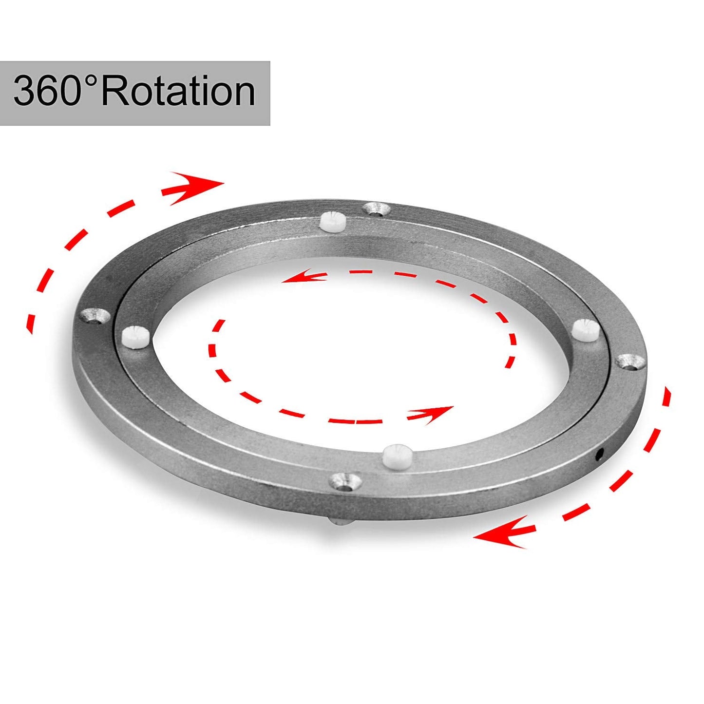 CBTONE 8 Inch Aluminum Lazy Susan Bearing Turntable Bearings 200mm Silver Turntable Swivel Plate Hardware for Dining-Table