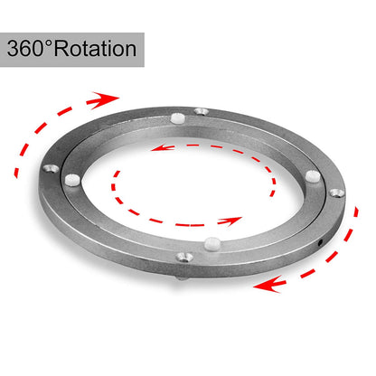 CBTONE 8 Inch Aluminum Lazy Susan Bearing Turntable Bearings 200mm Silver Turntable Swivel Plate Hardware for Dining-Table