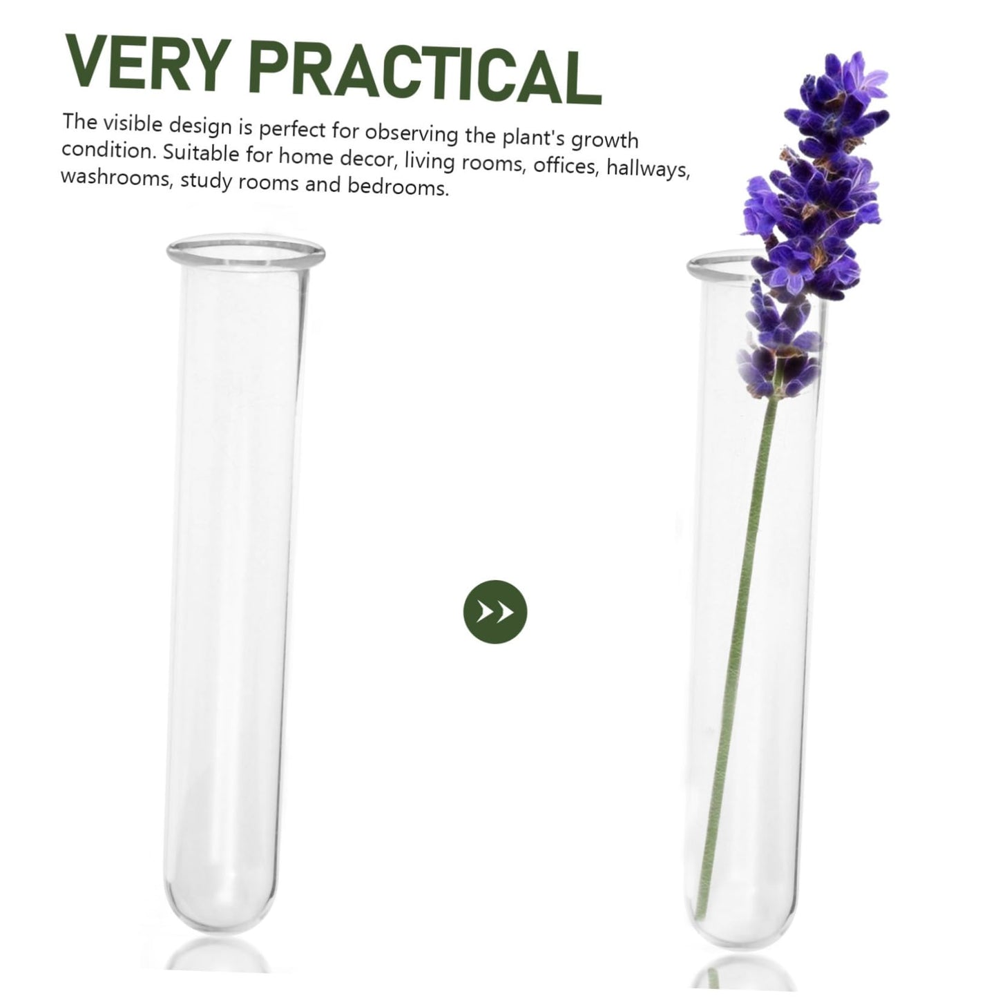 Wakauto 4pcs Glass Hydroponic Test Tube Vases for Plants Small Propagation Tubes Terrarium Flower Holders Desktop Decorative Plant Vials for Indoor Gardening and Home Decor