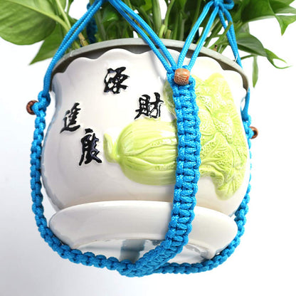 Vpang 2 Pack Macrame Plant Hanger, Outdoor Indoor Hanging Planter Basket Flower Pot Holder Nylon Rope Home Decor 41 Inch (Green)