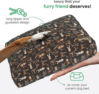Molly Mutt Huge Dog Bed Cover - Gorgeous Beasts Print - Measures 36”X45”X5’’ - 100% Cotton - Durable - Breathable - Sustainable - Machine Washable Dog Bed Cover (Dd72c)