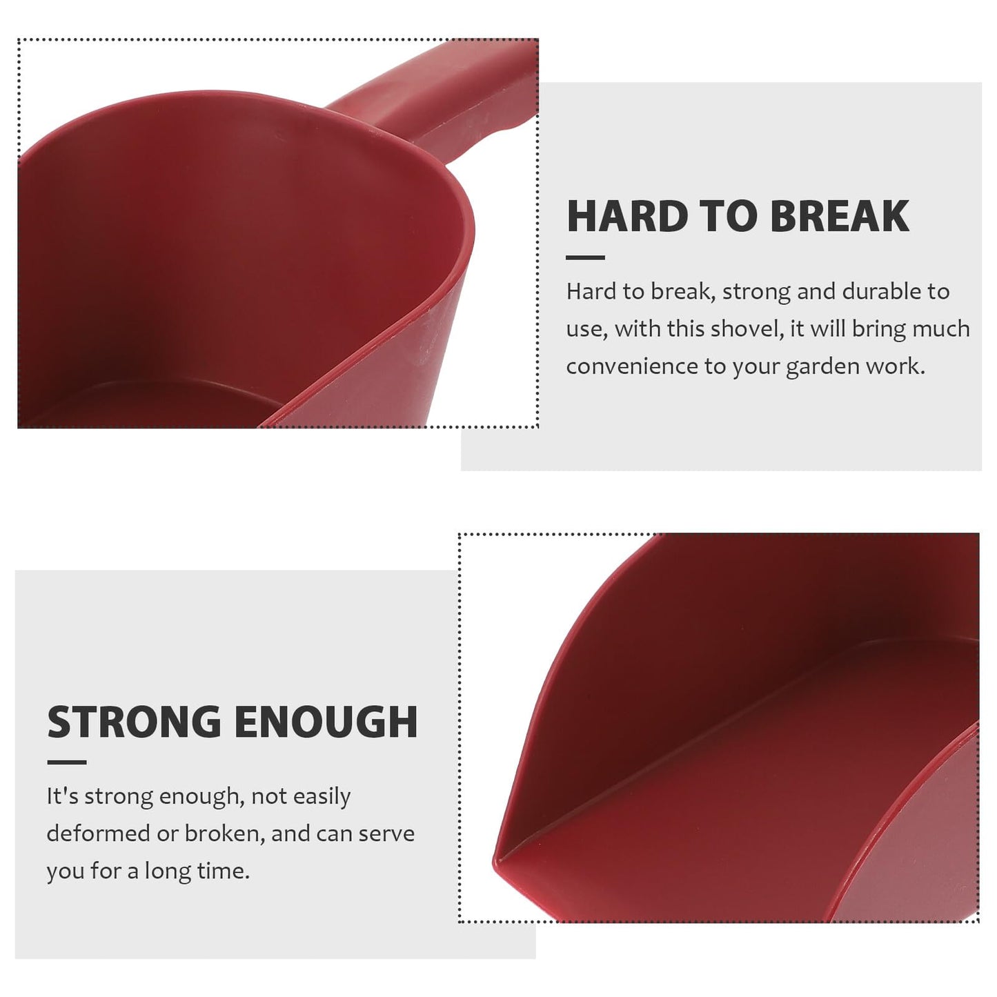 PLAFOPE 3pcs Gardening Shovel Set for Indoor and Outdoor Planting, Soil Scoop and Weeding Hand Tools, Burgundy Plastic Succulent and Bonsai Potting Shovels for Home Garden Use