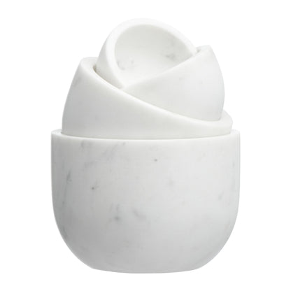 Creative Co-op White Marble Bowls (Set of 4)