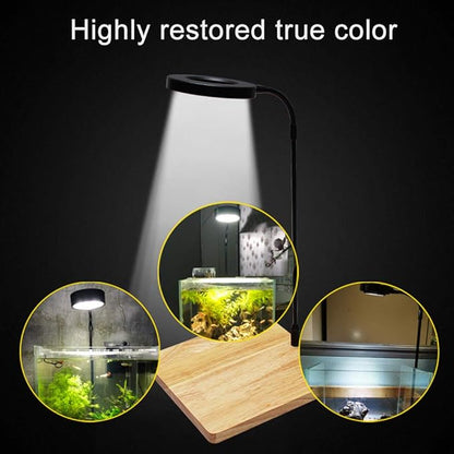 LED Aquarium Light 360 Degree Full Spectrum LED Light with Bamboo Board 10W Nano Fish Tank Light USB Powered Flat Nano Aquarium Light Bett a Fish Tank Light for Plant Growth