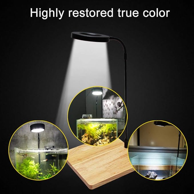 Full Spectrum LED Aquarium Light, 360-degree Adjustable LED Light with Bamboo Board, Miniature Landscape USB Powered Lamp for Plant, Fish Tank, Potted Plants(Size:S)