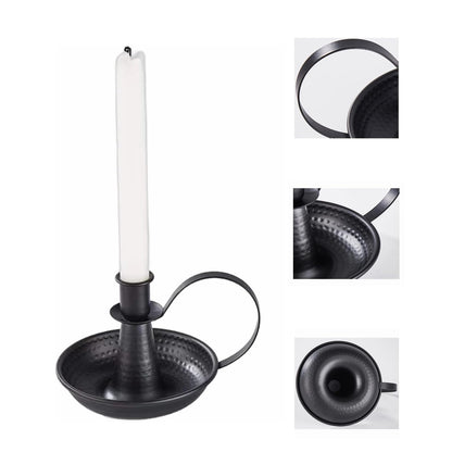 AlsoLife Retro Iron Taper Candle Holder，Black Candlestick Holders Candlelight Stand for Farmhouse Decor Home Wedding Party Table Decoration（2pcs）
