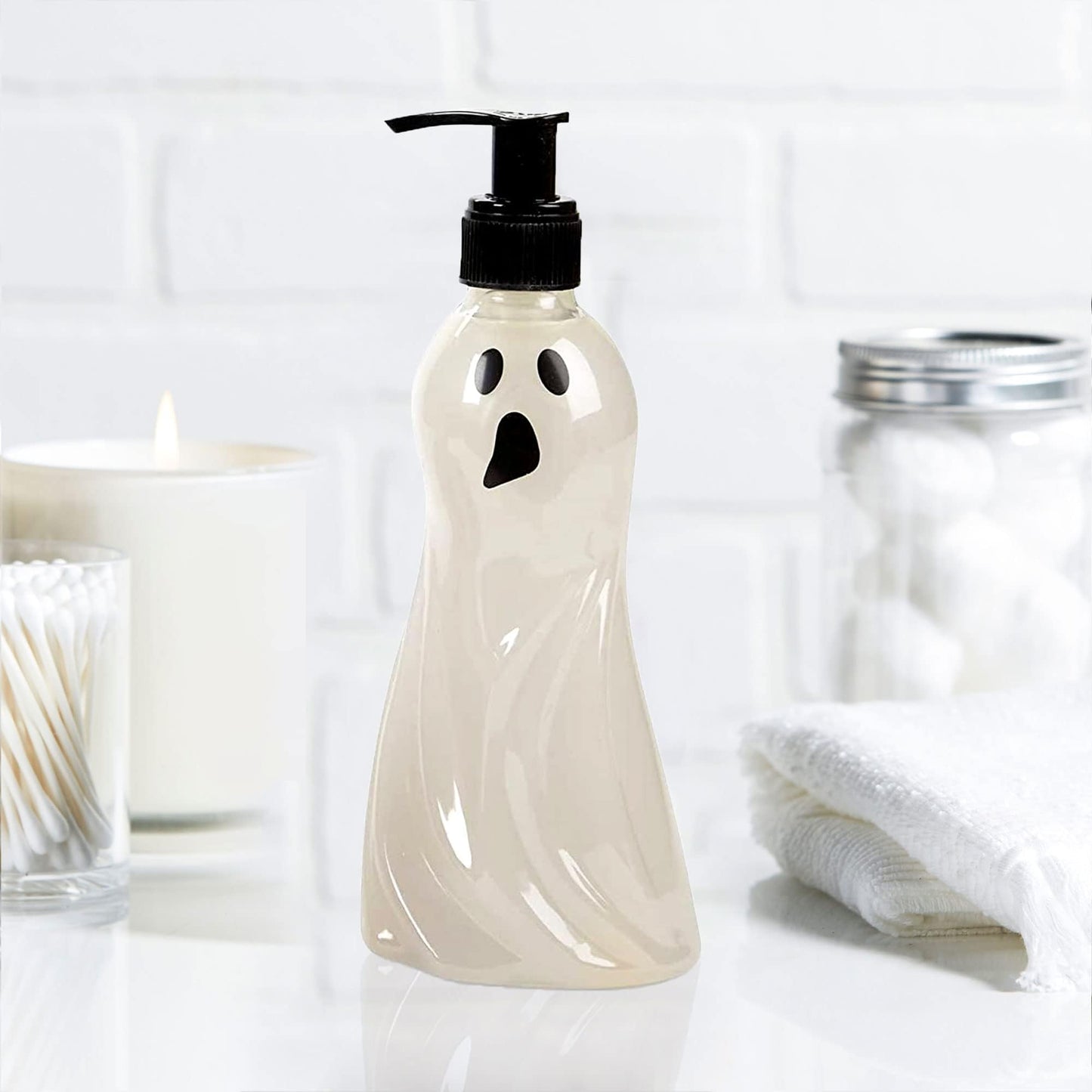 Simple Pleasures Halloween 3 Pack of Cat, Ghost & Pumpkin Spice, Berry Scented Liquid Hand Soap Dispensers Autumn & Halloween Novelty Decorative Refillables for Kitchen Countertops and Bathroom Sinks