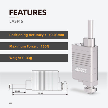 High Precision Micro Linear Servo Actuator with Force Control Sensor,Stroke 16mm,Force 7.1lbs(31.5N), Speed 62mm/s | for Robotics,Industrial Automation,Medical and Healthcare Equipment|LASF16-104D