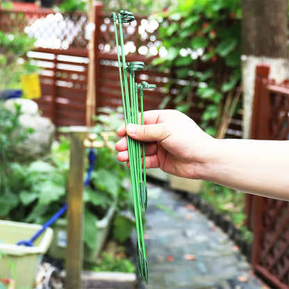LUCKJUJU 30 Pcs Plant Support Stakes with 30 Pcs Plant Clips Garden Floral Flower Support Single Stem Support Stake for Phalaenopsis Orchid Flower Roses Amaryllis