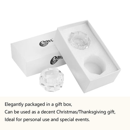 Kitcom Crystal Tea Light Candle Holders Pack of 2 for Tabletop Home Decor W2.36'' X H1.57'', Comes with Gift Box