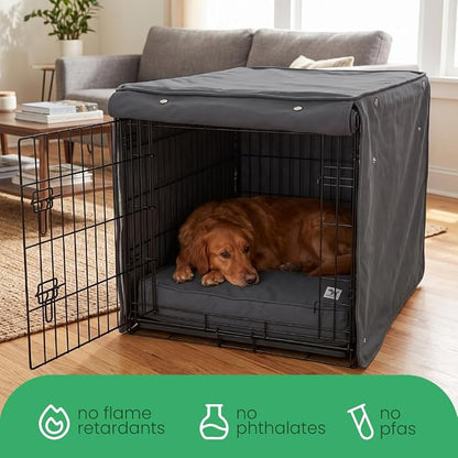 Molly Mutt I'm a Realist Dog Crate Cover, 100% Cotton Canvas Cover with 2 Roll-Up Panels, Ideal for Dog or Cat Crate, Durable, Washable, and Free of Harmful Chemicals, 30" x 21" x 24"