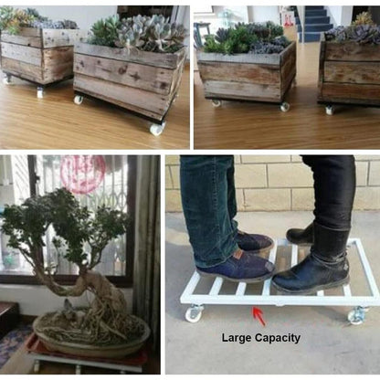 Klxeorser Plant Caddy With Lockable Wheels Casters Heavy Duty, 340lb Capacity, Metal Outdoor Plant Stand Pot Trolley With Wheels Rolling Base, Planter Dolly for Flower Pot Mover 20"