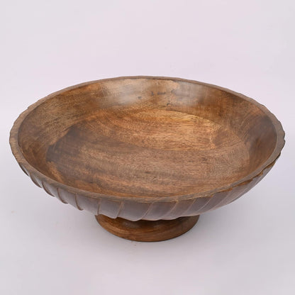 Mahasu Fruit Bowl Wooden Fruit Bowl for Kitchen Counter for Home Decor or Decorative Fruit Bowl for Table (12" X 12'" X 4.75")