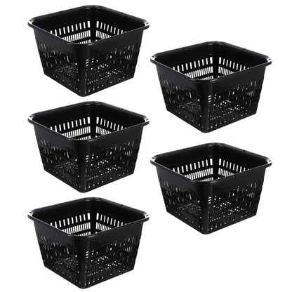 Yardwe 5pcs Plastic Net Cups Garden Slotted Mesh Plant Pots Planting Basket for Hydroponics Aquaponics Orchids