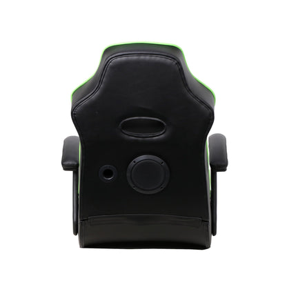 X Rocker Limewire Video Gaming Floor Chair with Armrests, Built-In Audio via Wireless Bluetooth, Foldable, Vegan Leather, 300 lbs Max, Amazon Exclusive, Black with Green