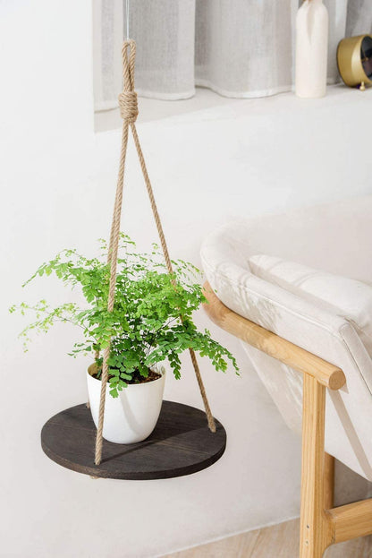Dahey Macrame Plant Hanger Set of 3 with Hooks and Hanging Plant Shelf Indoor Hanging Planter Basket for Flower Pot Crochet Plant Holder Stand Home Decor
