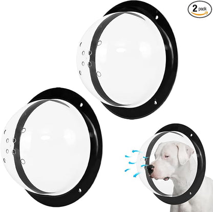2 Pack Dog Fence Window with Air Holes Clear Pet Bubble View Dome Door Peek Small Round Window for Doggie/Cat/Horse Outside Playground Garden Diameter 12.44 Inch Deep 4.92 Inch
