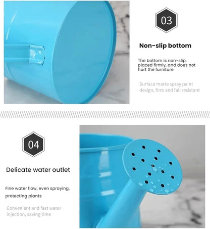 Metal Watering Can, 0.26 Gallon Sprinkling Can Plant Watering Can for Outdoor Indoor Plants, Watering Cans Gardening Tool Accessories, Galvanized Steel Watering Cans for Flowers (Orange)