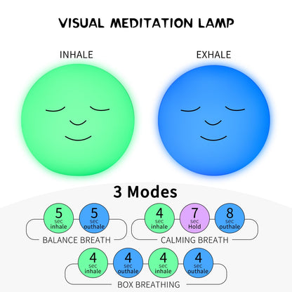 YESIE 'Breathing Ball'| Visual Meditation Tool Accessories for Mindfulness| Sound Guided| Calm Down from Stress & Anxiety Relief | Night Lamp for Adults & Kids| Sleep Aid| Remote Control