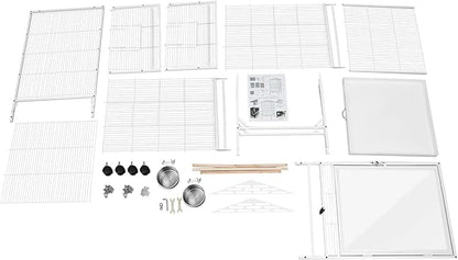49" H Large Bird Cage with Wheels, Iron Bird Cage with Pull-Out Tray Rolling Stand Clear Acrylic Door Bird Flight Cage with Stand Bars and Feeding Bowls for Small and Medium-Sized Parrots
