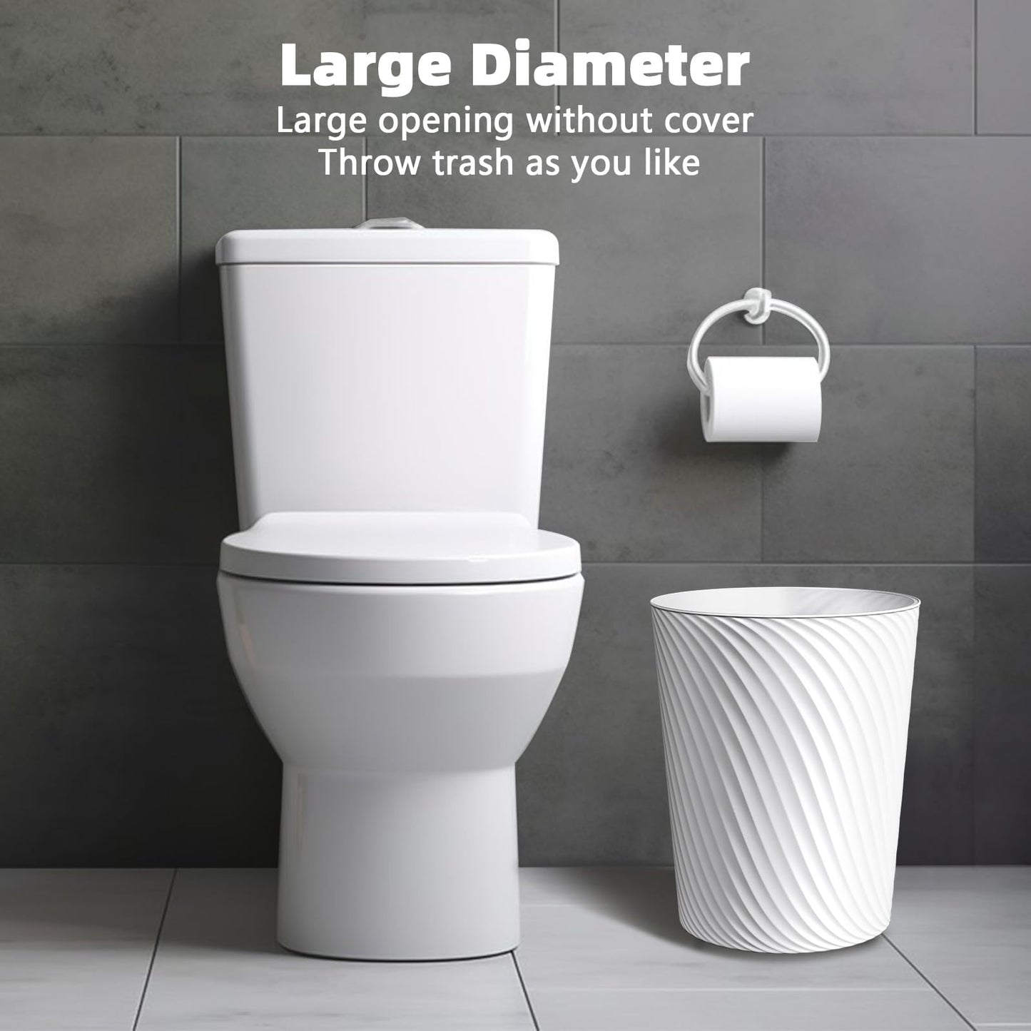 LLNTOU Small Trash Can 3 Pack 1.8 Gallons, Bathroom Trash Can & Garbage Can with 6 Trash Bags, Bedroom Trash Bin & Waste Basket for Office, Bedroom, Living Room, Kitchen, Compact Space