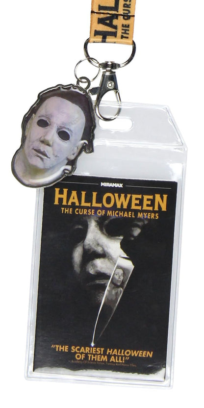 Halloween The Curse of Michael Myers Lanyard Clear ID Badge Holder w/ 2" Metal Pendant
