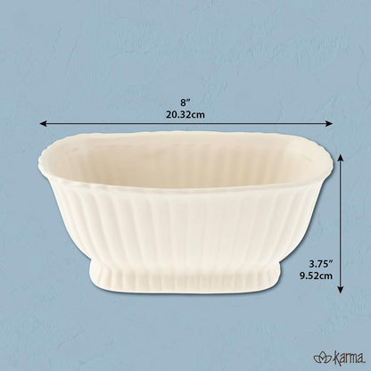 Karma, Modern Fluted Pot, Boho Small Plant Ceramic Pots, Modern Desk Decor, Office Planters, Oval
