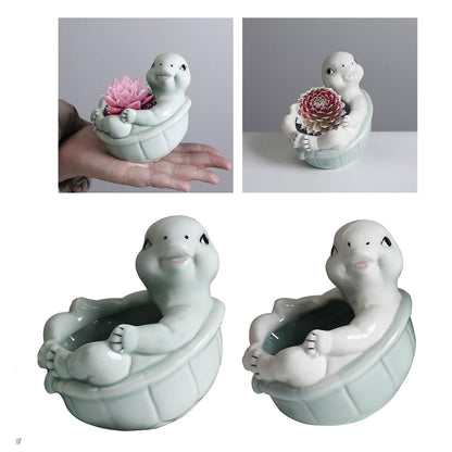 Zkbszn Turtles Flower Pots Flower Planter Pots Decorative Turtles Succulents Planter Creative Cartoon for Garden Desktop Decors