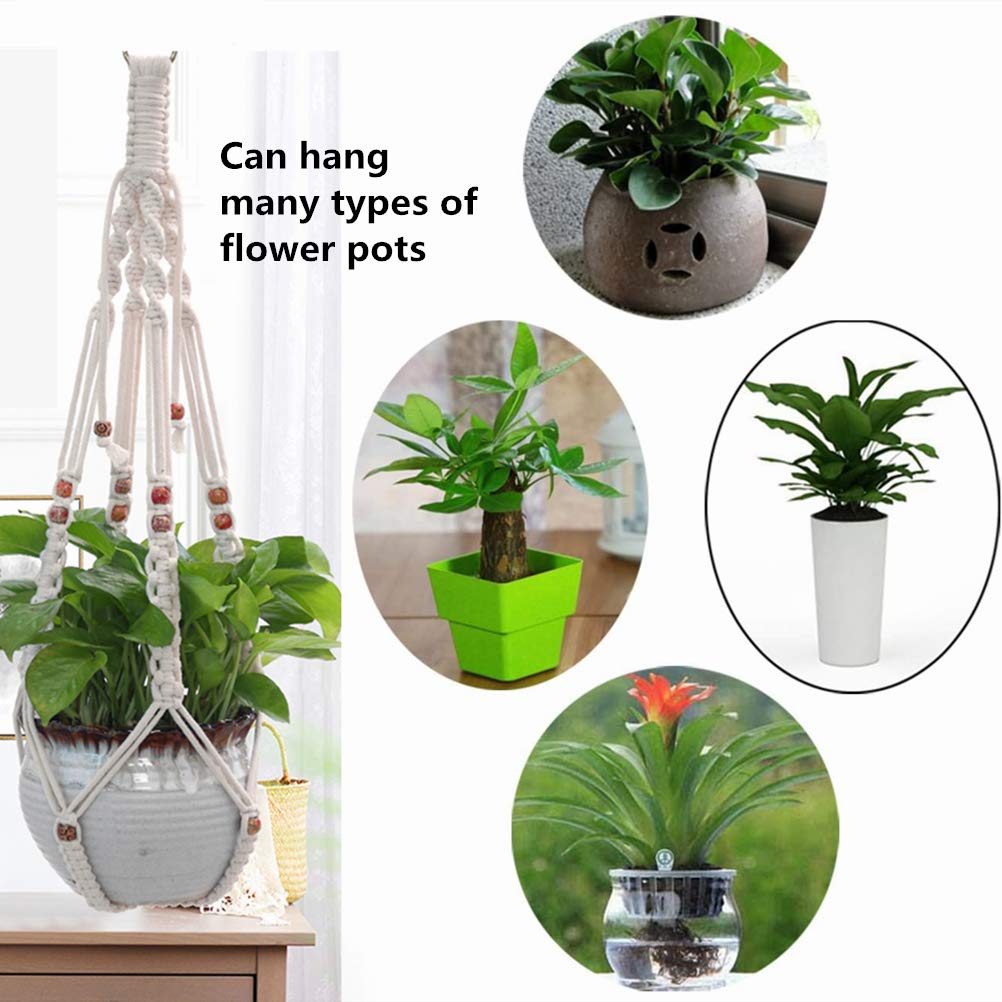 Belit 2 Pack Macrame Plant Hangers Indoor Hanging Planter Basket Decorative Flower Pot Holder Rope for Indoor Outdoor Home Decor