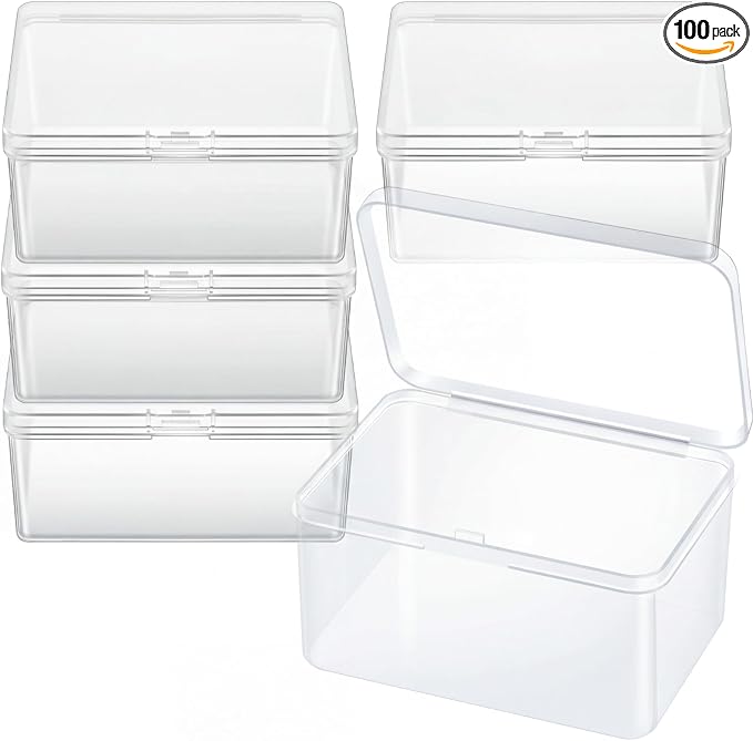Vicenpal Playing Card Boxes Snaps Closed Clear Plastic Cases Poker Gaming Playing Cards Trading Card Storage Boxes Compatible with MTG TCG 100 Game Cases 4.3 x 2.95 x 2.2 Inches(4 Pcs)
