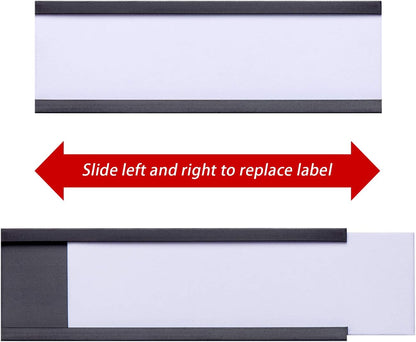 Eeoyu Magnetic Label Holders with Magnets Magnetic Data Card Holders with Clear Plastic Protectors for Metal Shelf, Whiteboard, Set of 30 (1 x 3 Inch)