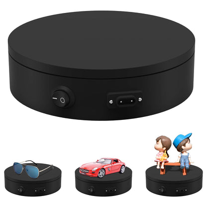 Motorized Photography Turntable, Automatic Revolving Platform Perfect for 360 Degree Images,Professional for Shop Display Stand,Product Display or Cake Display,55lb Load Dia 7.8inch- Black