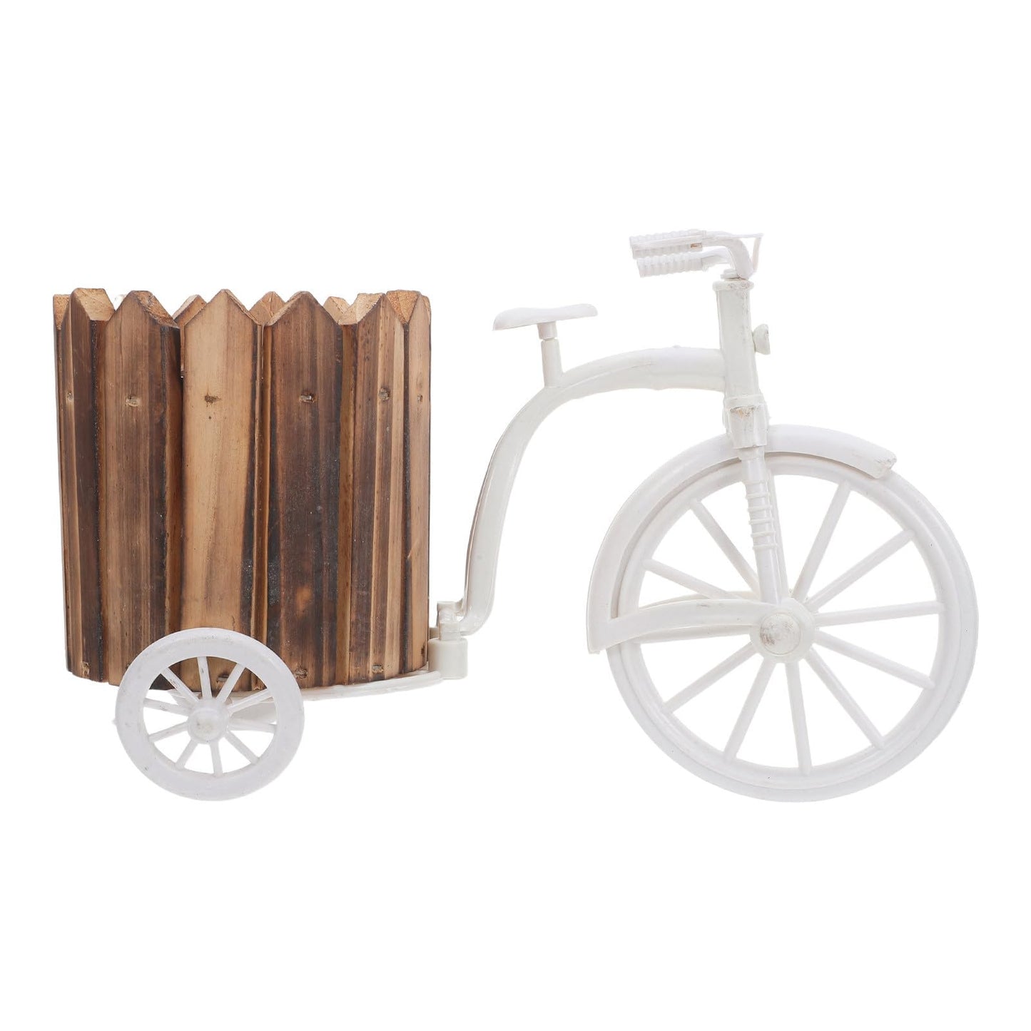 KONTONTY Flower Pot Stand with 3 Decorative Wheels - Bicycle Planter Baskets - Tricycle Plant Stand for Outdoor, Indoor, Home, Balcony, Patio, Garden, Backyard