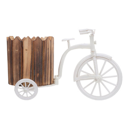 KONTONTY Flower Pot Stand with 3 Decorative Wheels - Bicycle Planter Baskets - Tricycle Plant Stand for Outdoor, Indoor, Home, Balcony, Patio, Garden, Backyard