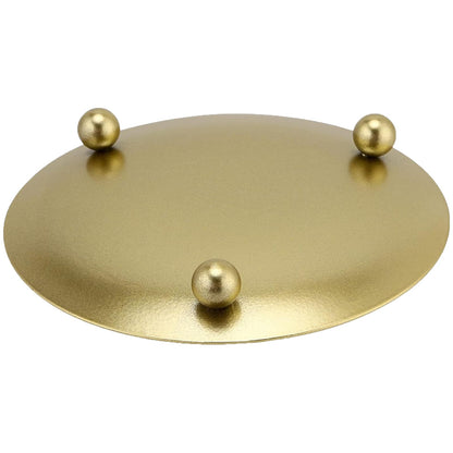 KEILEOHO 6 Pack Gold Candle Holders, 4.5 Inch Gold Iron Plate Candle Holder, Decorative Pillar Candle Plate Stand for Wedding Christmas Pillar Candles, Incense Cones, Wax Candles