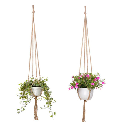 Plant Hanger, 10 Pieces 40'' Macrame Plant Hangers, Hanging Planters for Indoor Plants Pots, Plant Holder Basket Jute Rope Holder for Indoor Outdoor Garden Home Decorations (Natural)
